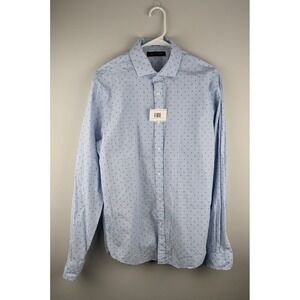 Tommy Hilfiger Men's Slim Fit Dress Shirt‎ Blue Polka Dot M 15.5 34/35